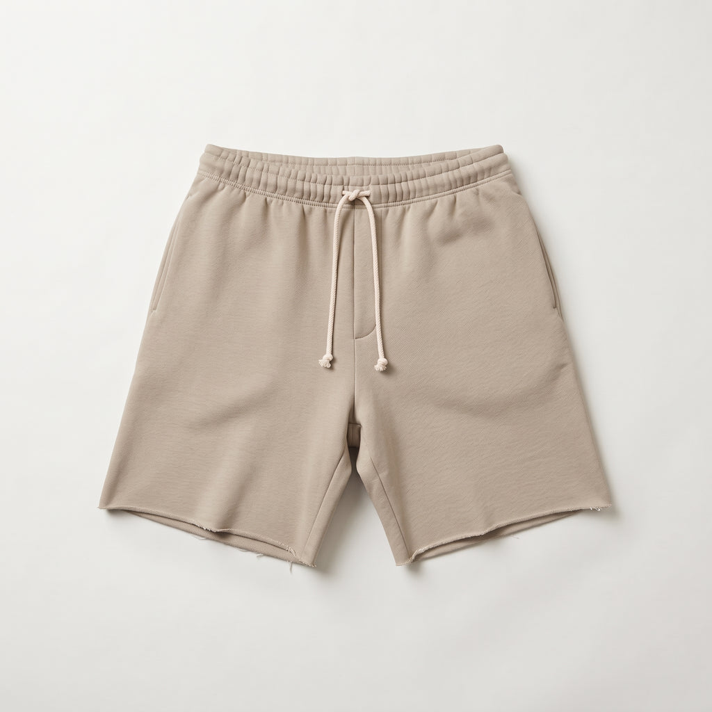 Pull&Bear Men's Raw-Cut Fleece Bermuda Shorts