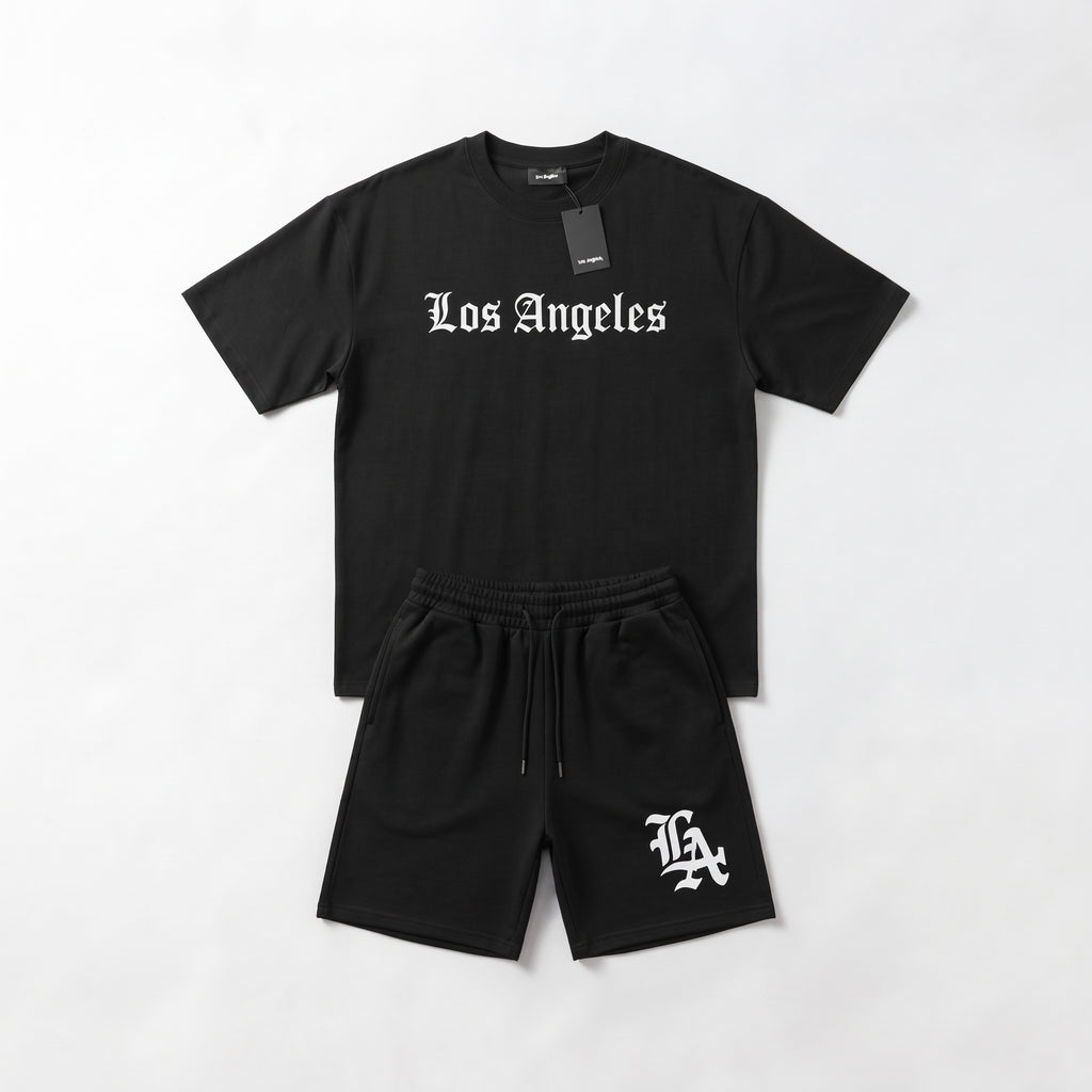 Los Angeles Men's 2-Piece Gothic Graphic T-Shirt & Shorts Set