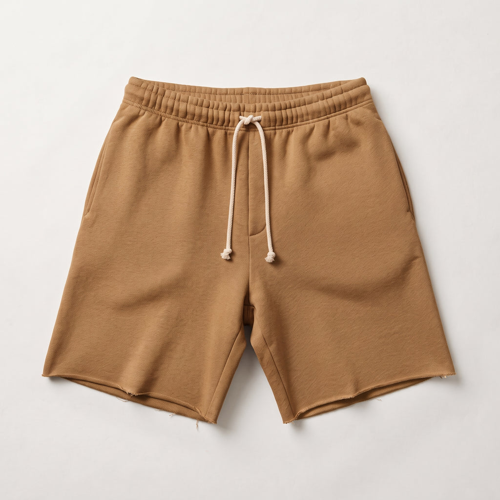 Pull&Bear Men's Raw-Cut Fleece Bermuda Shorts