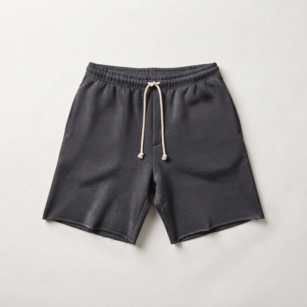 Pull&Bear Men's Raw-Cut Fleece Bermuda Shorts