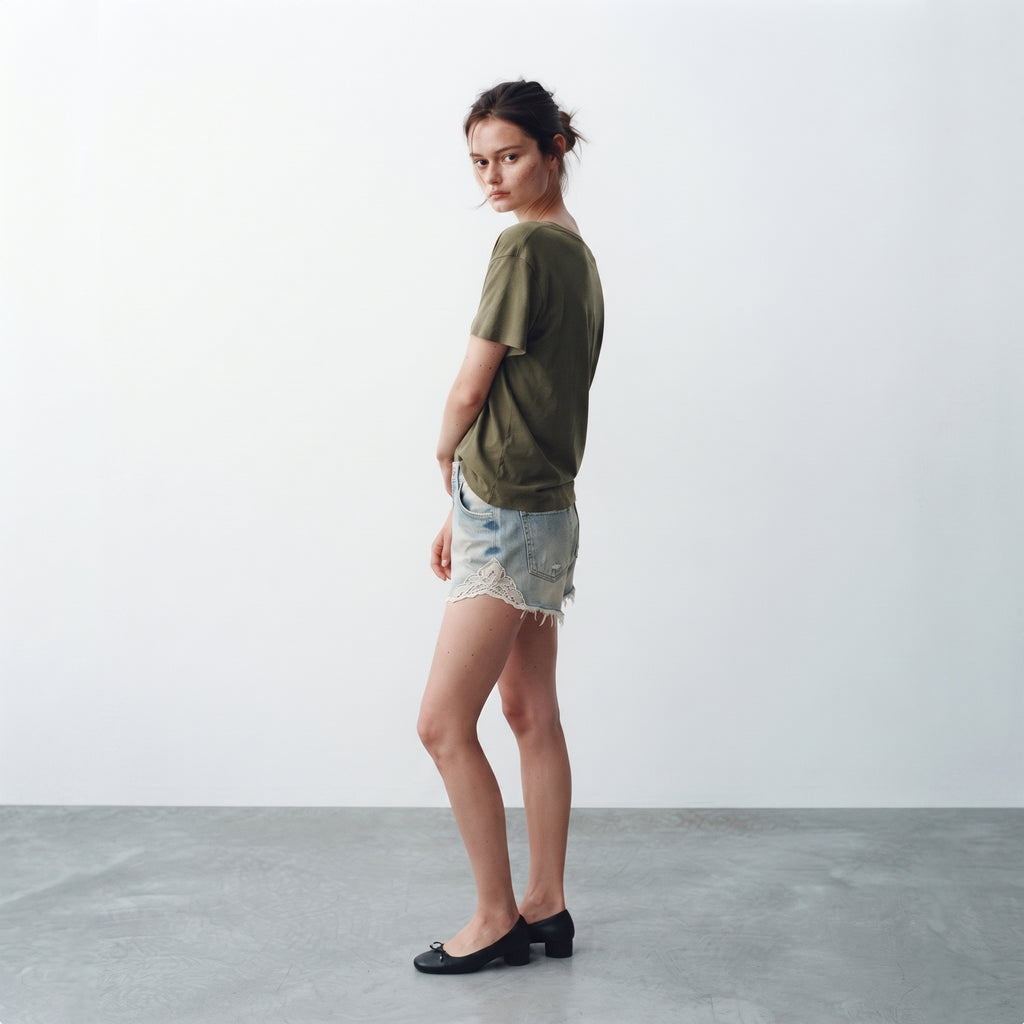 Next | Lace Insert Denim Shorts