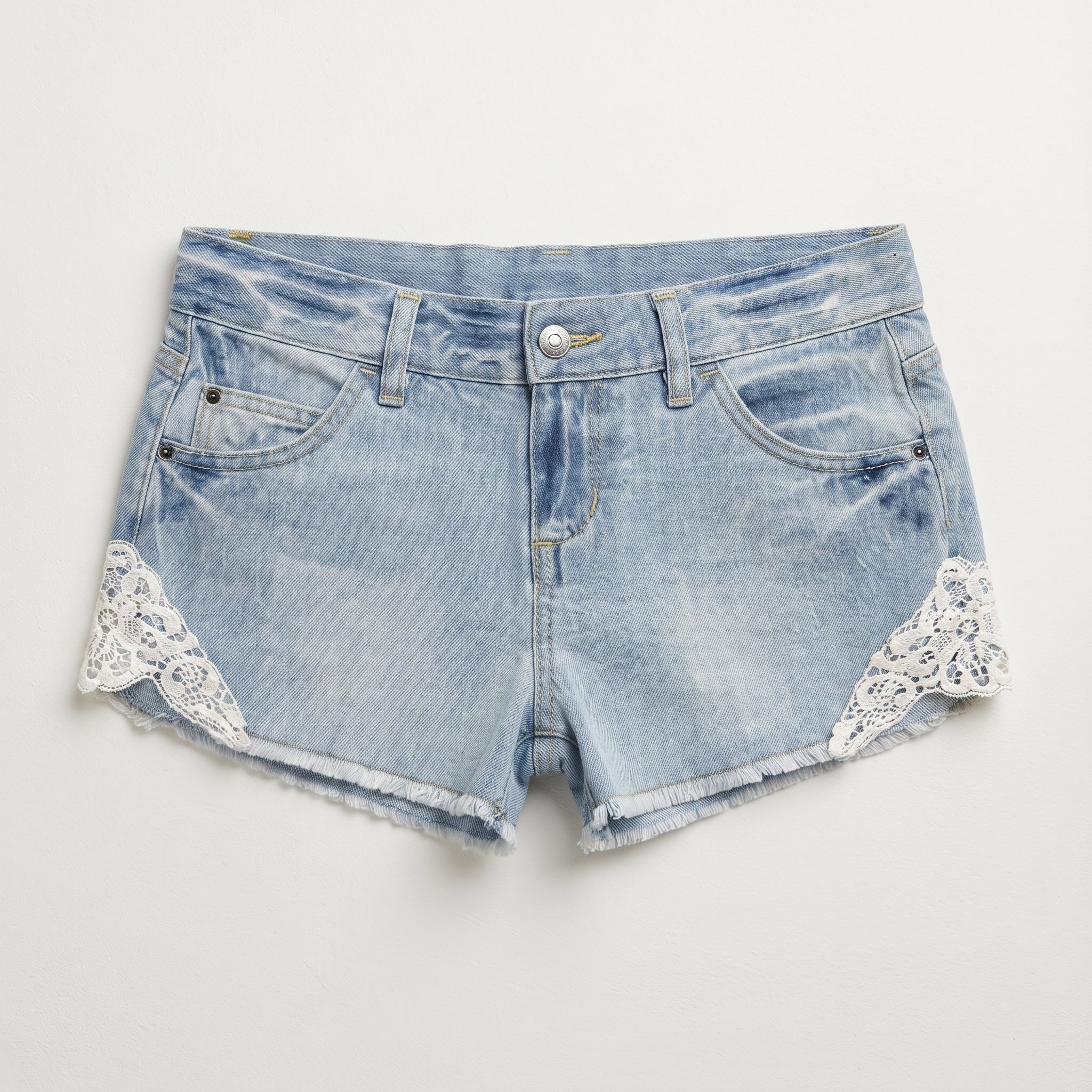 Next | Lace Insert Denim Shorts