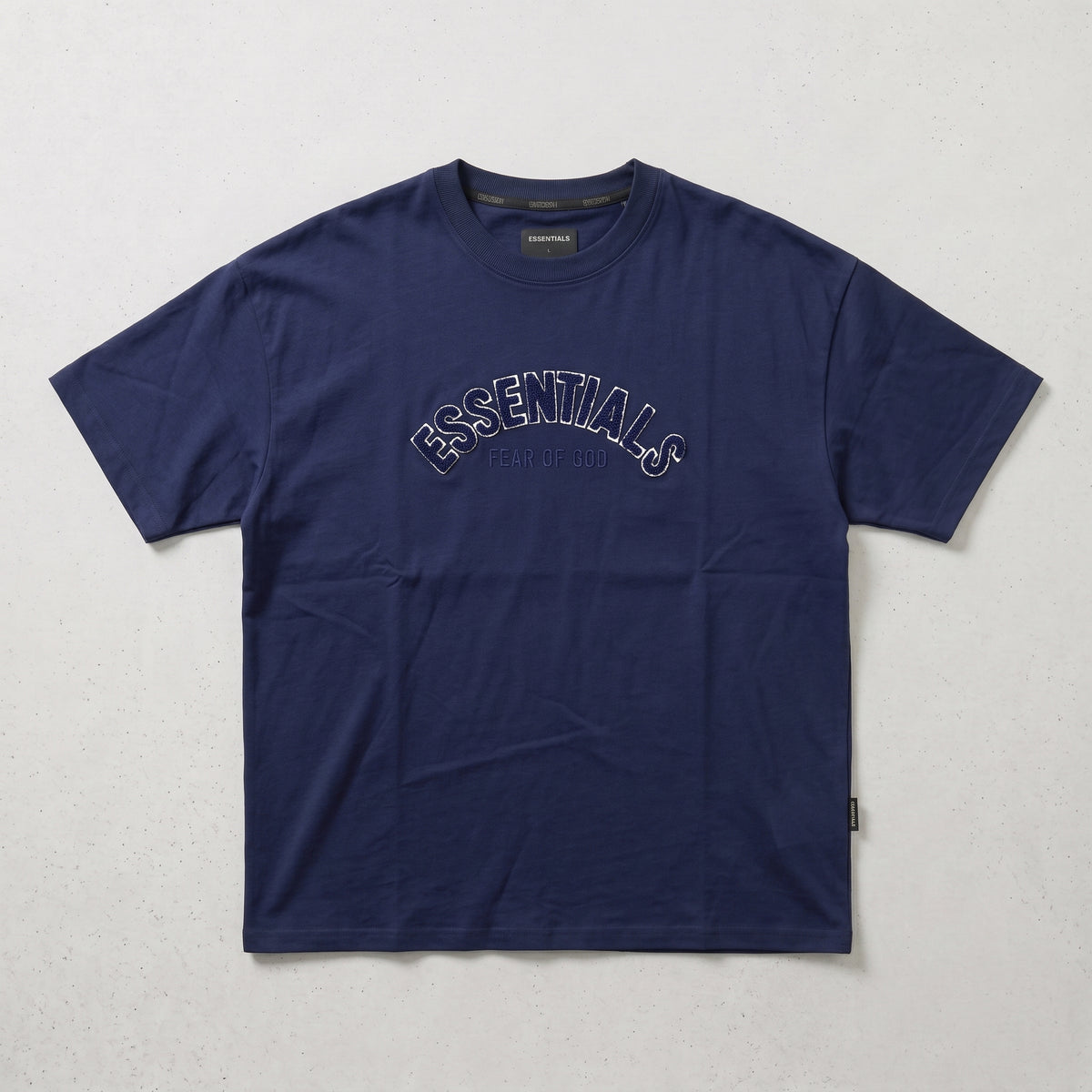 Fear of God | Essentials Men's Chenille Logo Oversized T-Shirt and Shorts Co-Ord Set