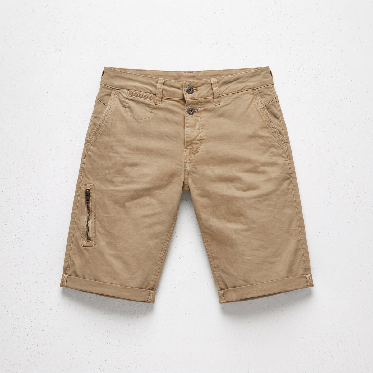 Miracle of Denim Men's Low-Rise Cotton Twill Utility Shorts with Zip Pocket