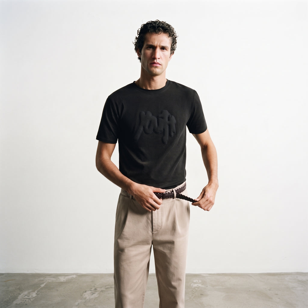 JR Men's Embossed Graphic Short Sleeve T-Shirt
