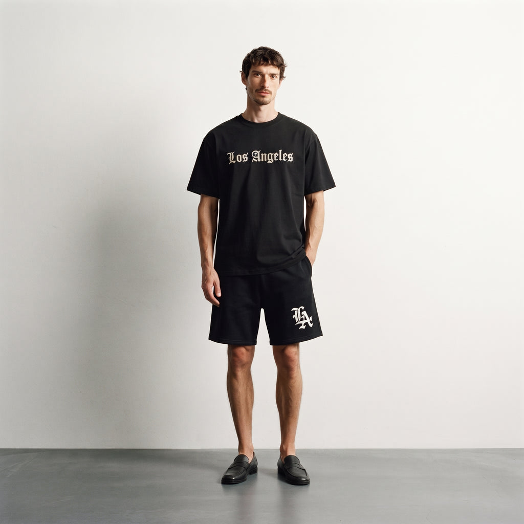 Los Angeles Men's 2-Piece Gothic Graphic T-Shirt & Shorts Set