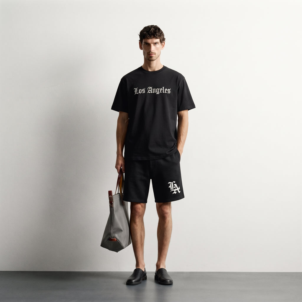 Los Angeles Men's 2-Piece Gothic Graphic T-Shirt & Shorts Set