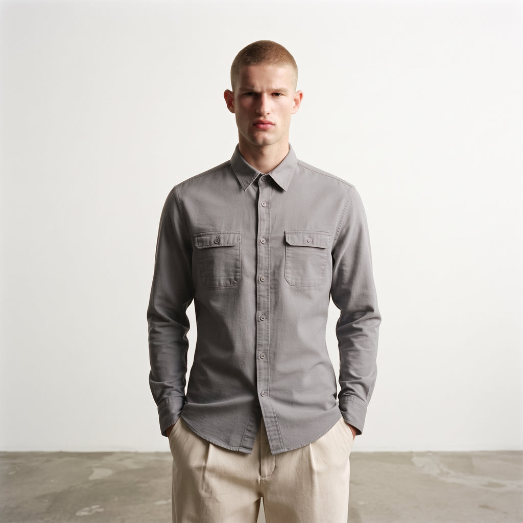 Andrew Charles Men's Long Sleeve Utility Workwear Shirt