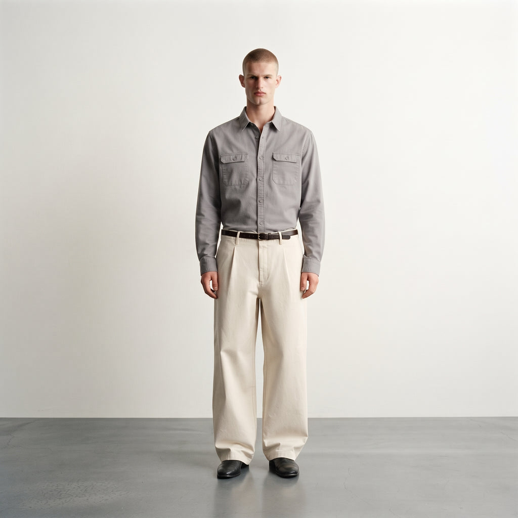 Andrew Charles Men's Long Sleeve Utility Workwear Shirt