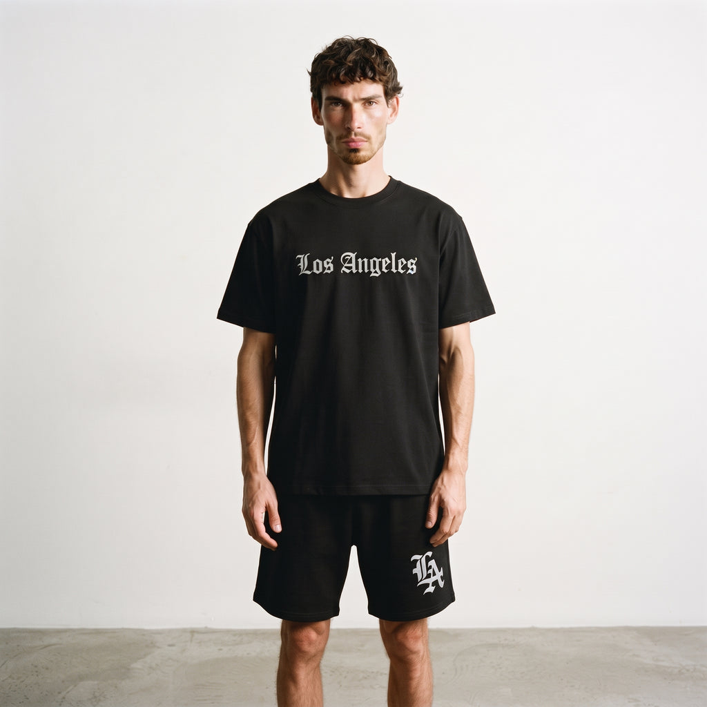 Los Angeles Men's 2-Piece Gothic Graphic T-Shirt & Shorts Set