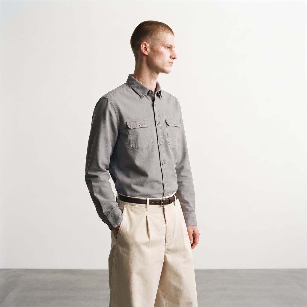 Andrew Charles Men's Long Sleeve Utility Workwear Shirt
