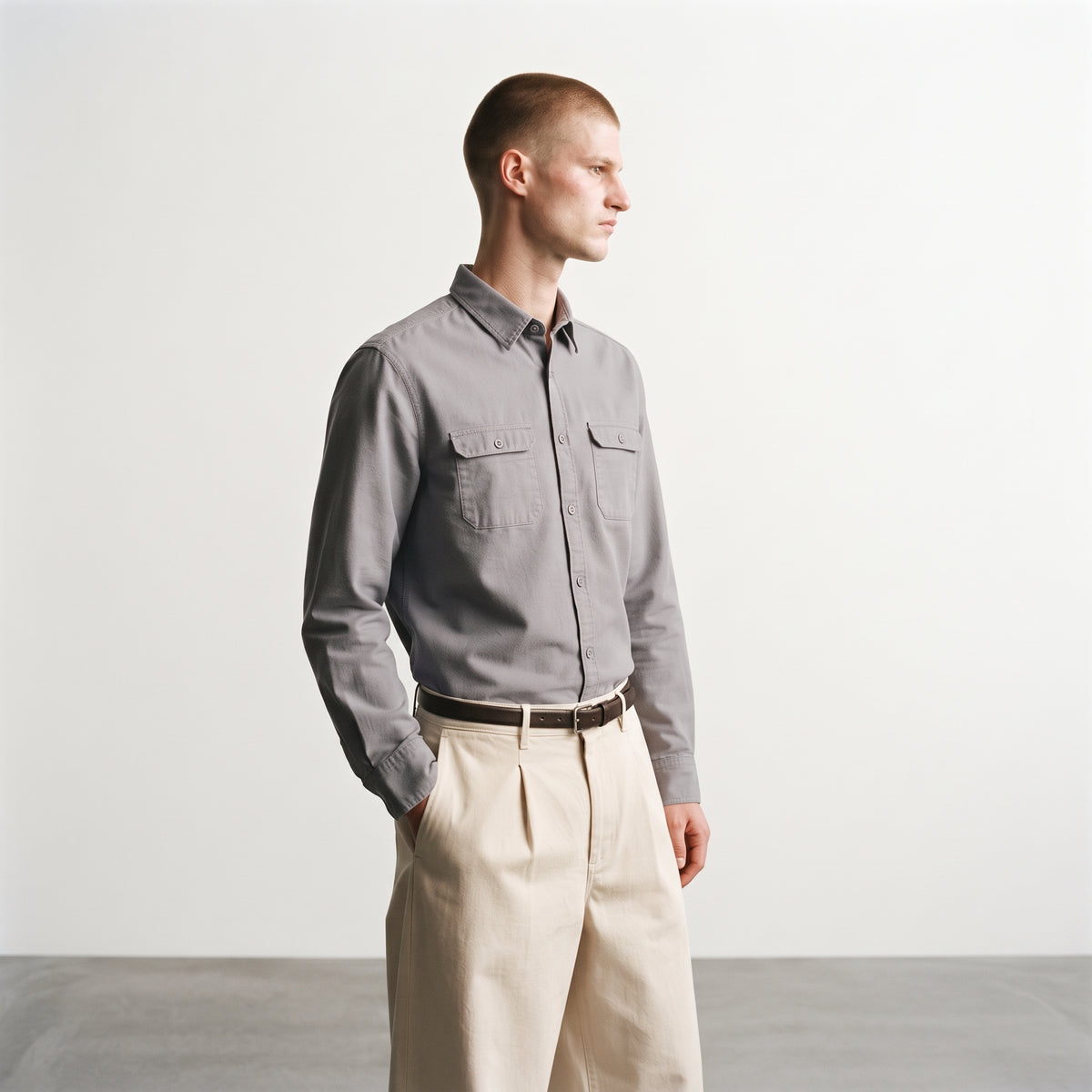 Andrew Charles Men's Long Sleeve Utility Workwear Shirt