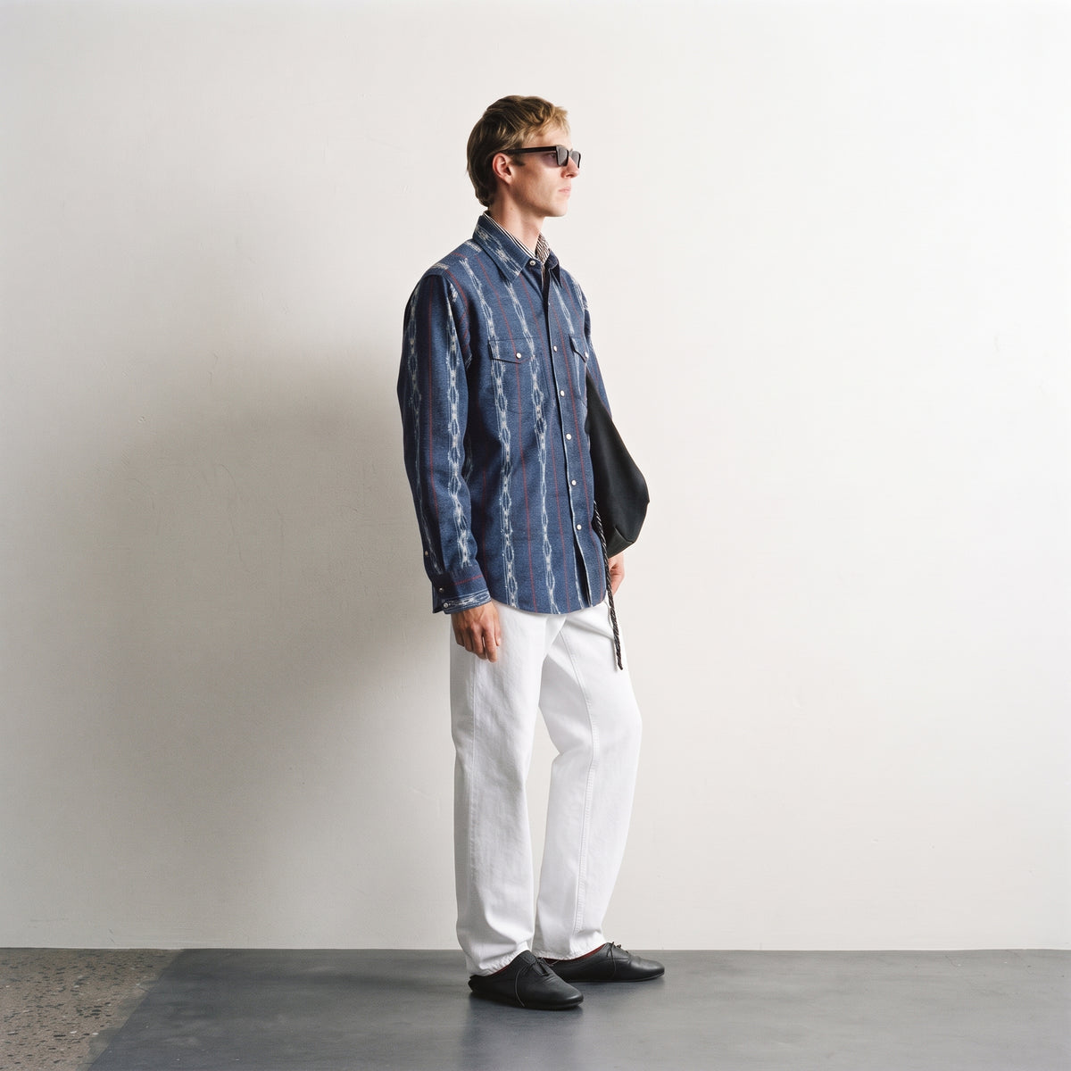 Wrangler Men's Retro Ikat Stripe Long Sleeve Western Snap Shirt