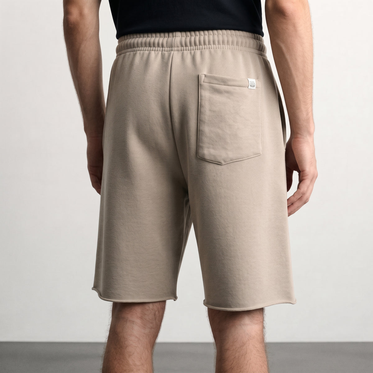 Pull&Bear Men's Raw-Cut Fleece Bermuda Shorts