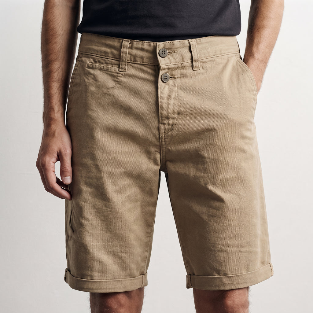 Miracle of Denim Men's Low-Rise Cotton Twill Utility Shorts with Zip Pocket