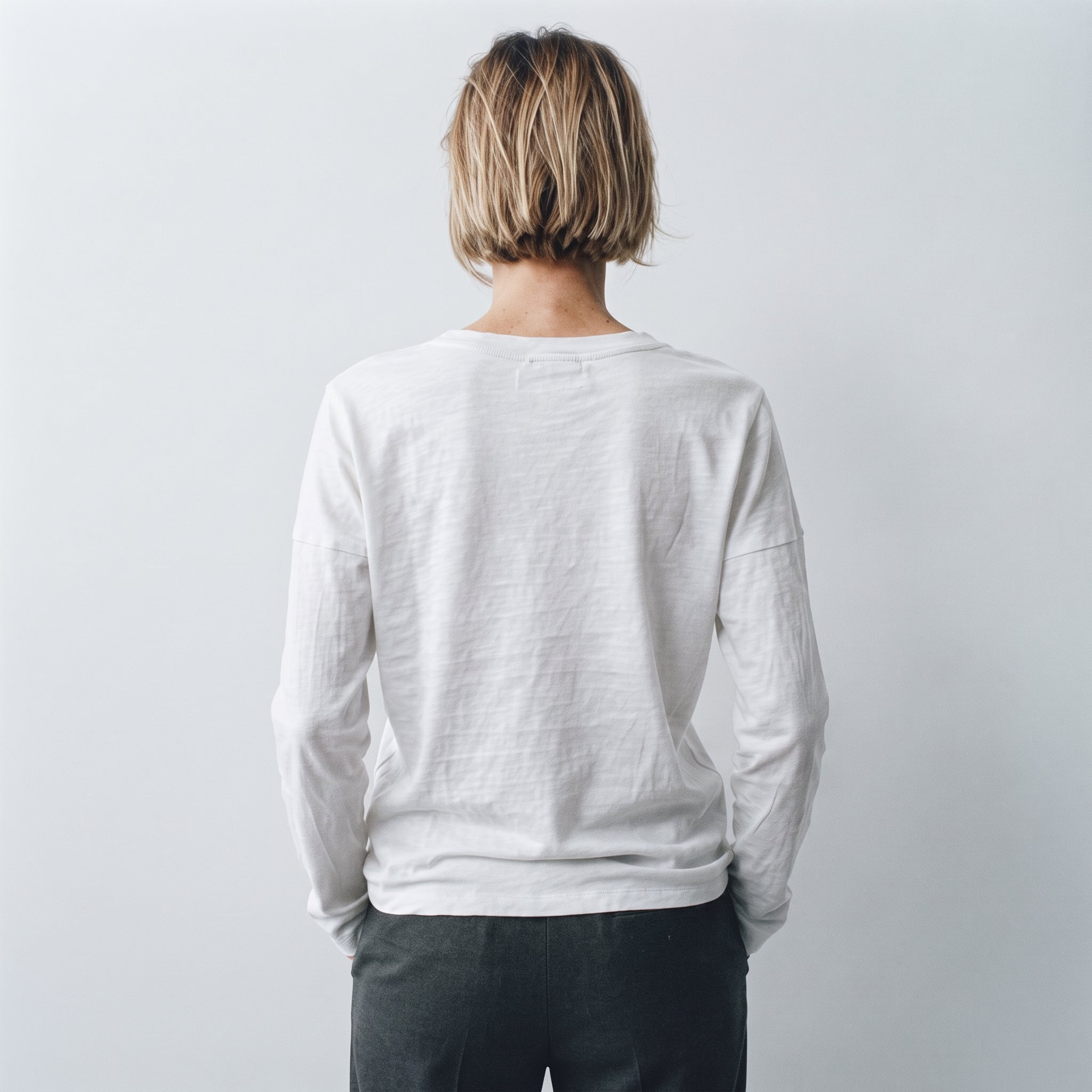 MLN | Slub Cotton Henley Long Sleeve Top