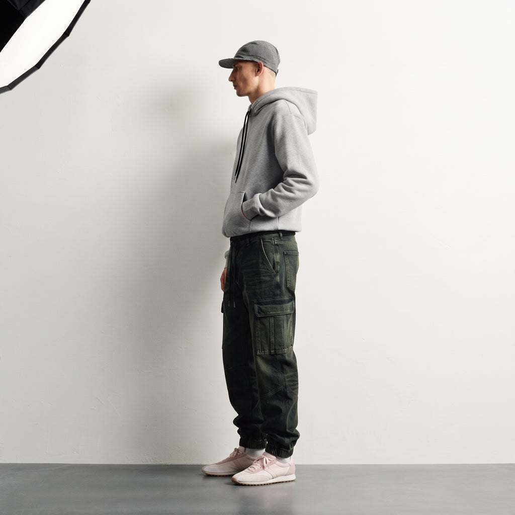 Smog | Men's Elastic Waist Denim Cargo Joggers