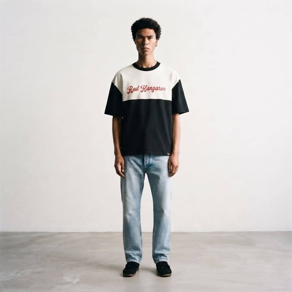 Timeless Paris | Red Kangaroo Colorblock Regular Fit T-Shirt