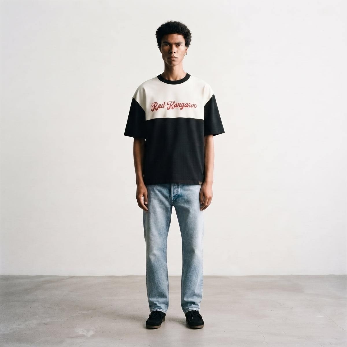 Timeless Paris | Red Kangaroo Colorblock Regular Fit T-Shirt