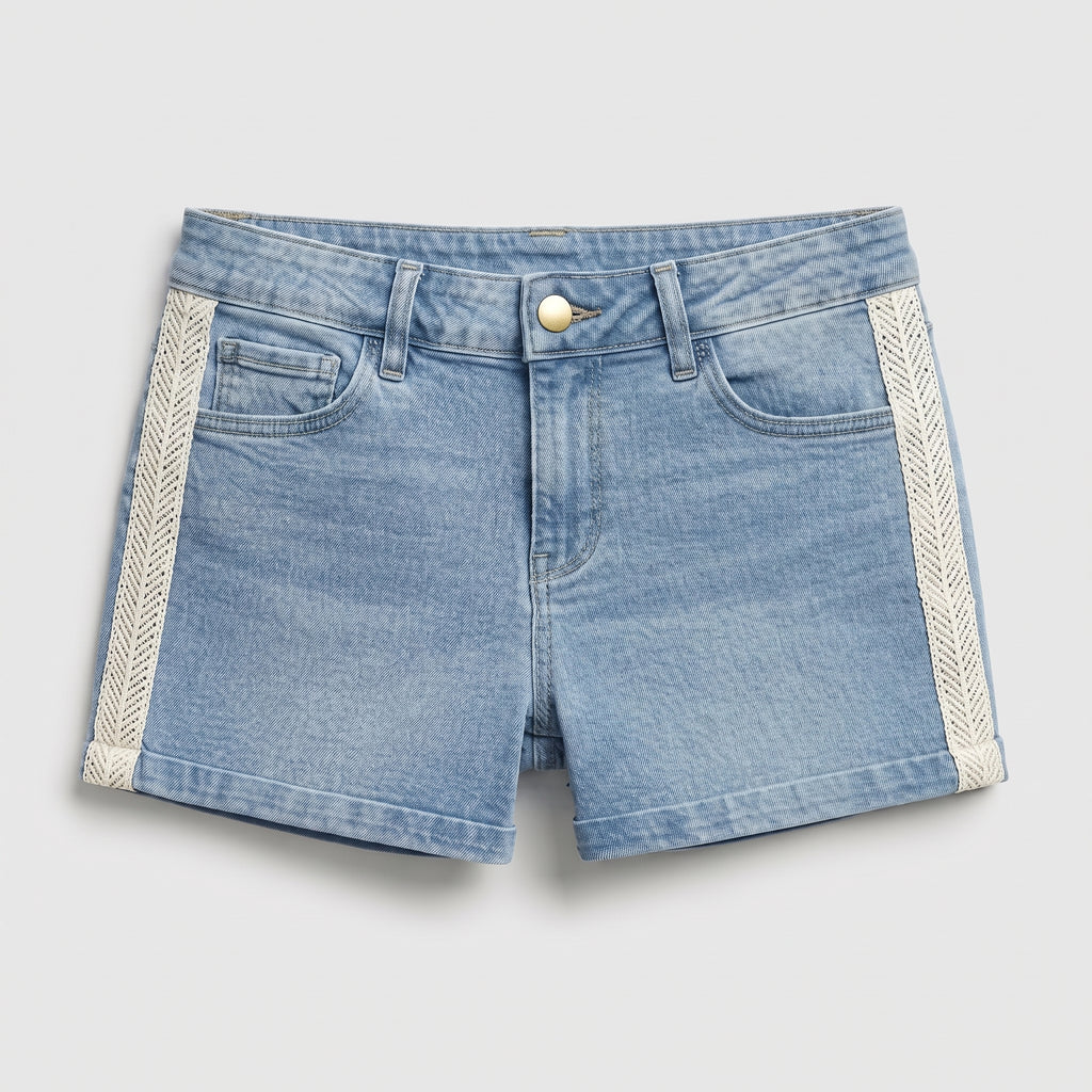 Springfield | Side Stripe Denim Shorts