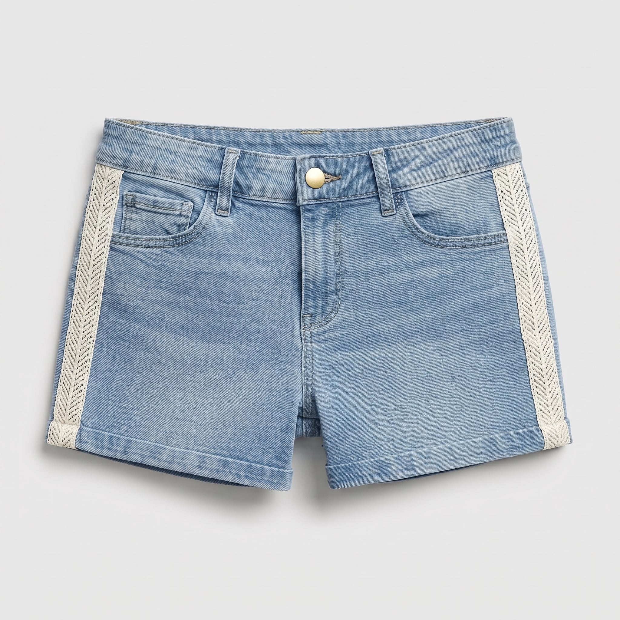 Springfield | Side Stripe Denim Shorts