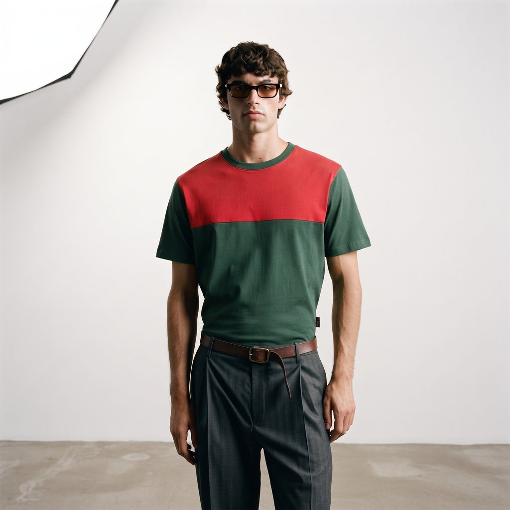 Timeless | Two-Tone Chest Panel Colorblock T-Shirt