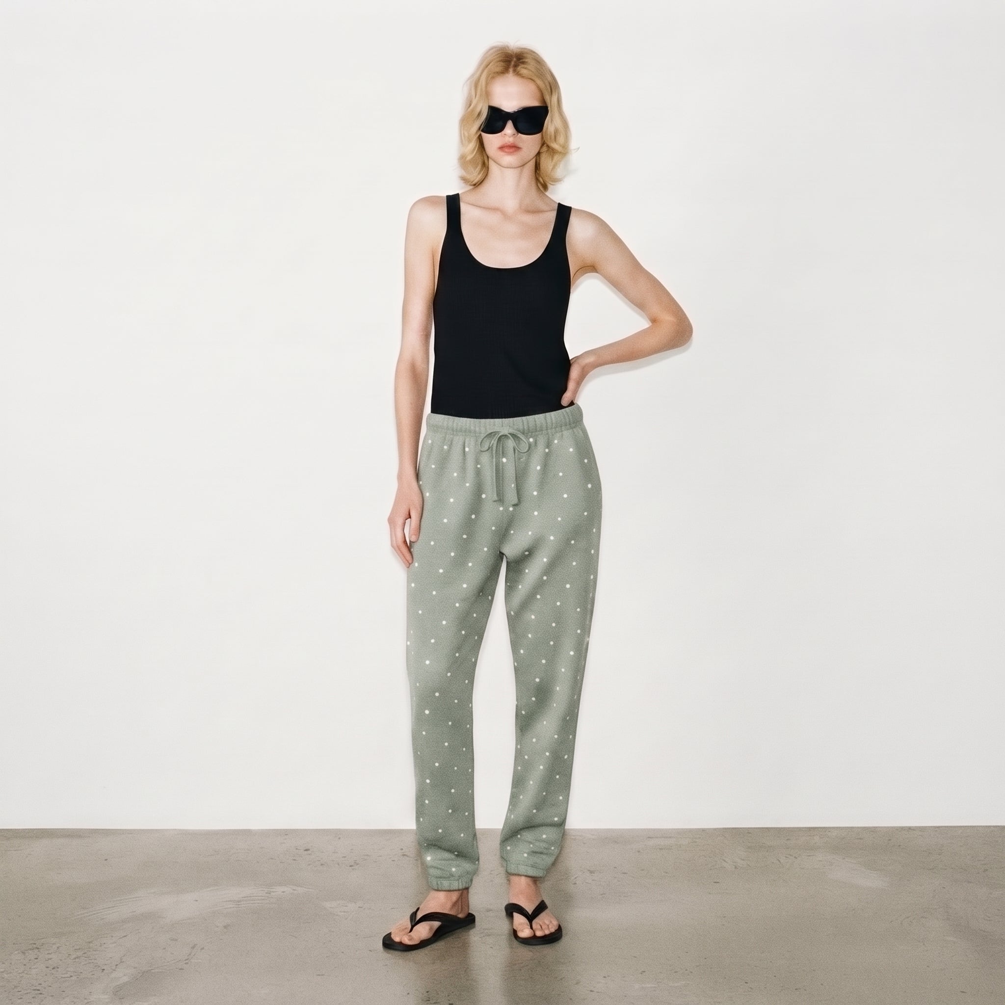 Gloria Jeans | Women's Speckled Dotted Lounge Joggers - Sage
