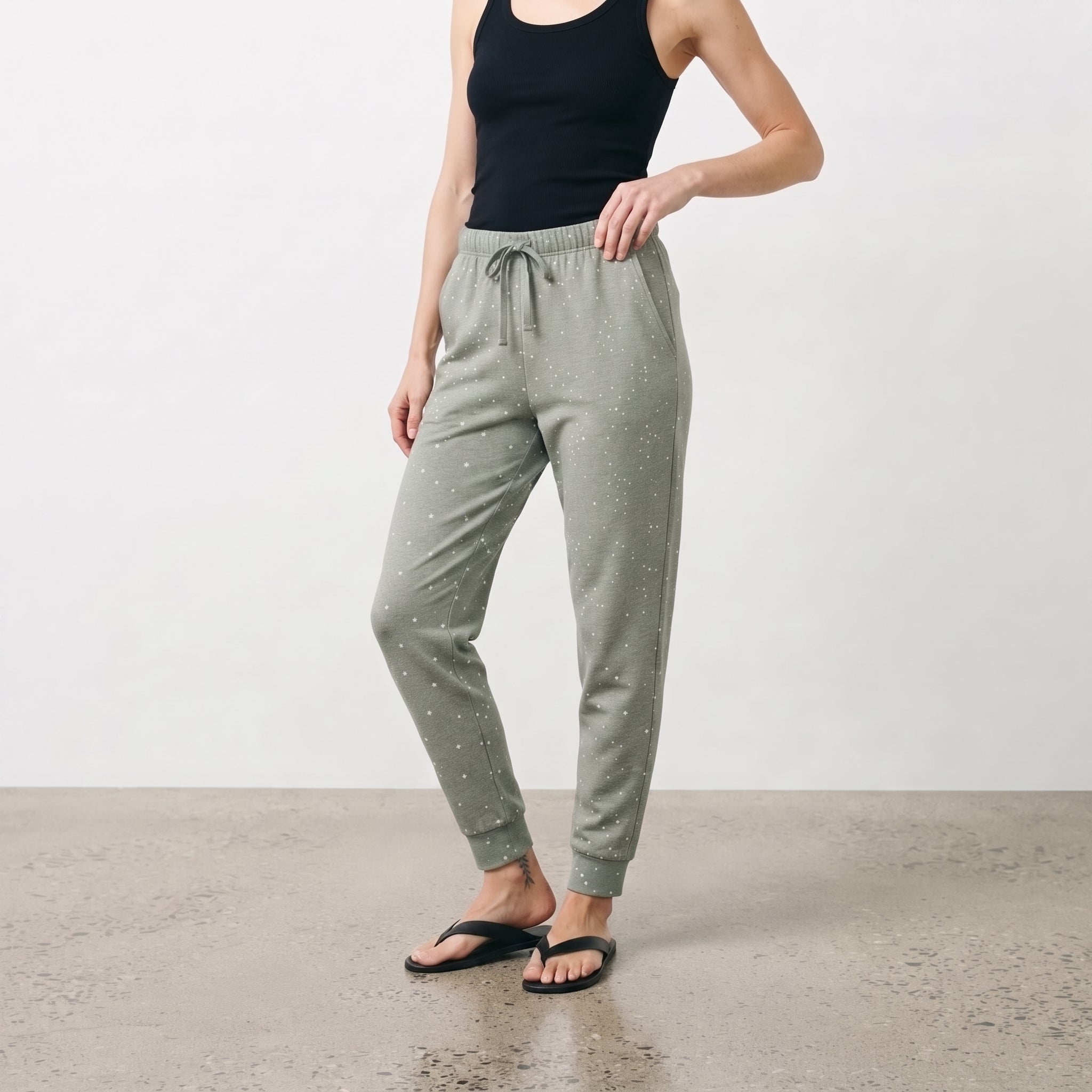 Gloria Jeans | Women's Speckled Dotted Lounge Joggers - Sage