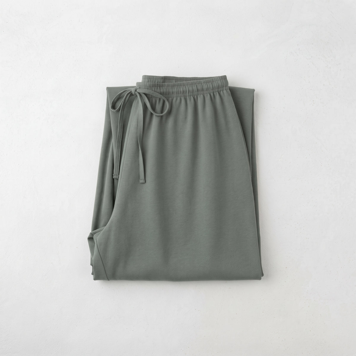 Gloria Jean | Women's Fluid Drawstring Palazzo Trousers - Sage Green/Grey