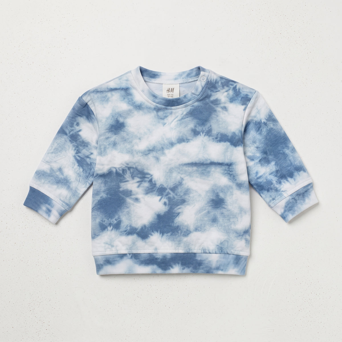 H&M | Boys' Tie-Dye Cloud Graphic Fleece Sweatshirt - Blue & White