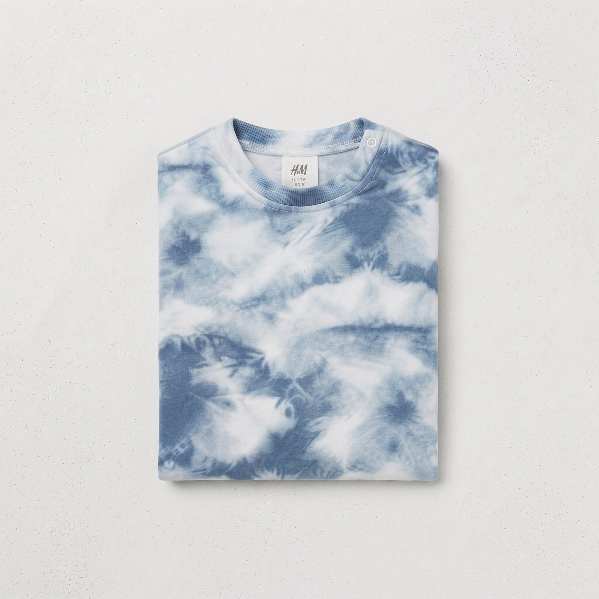 H&M | Boys' Tie-Dye Cloud Graphic Fleece Sweatshirt - Blue & White