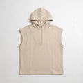 H&M | Half-Zip Sleeveless Boxy Fleece Hoodie Vest - Sand Beige
