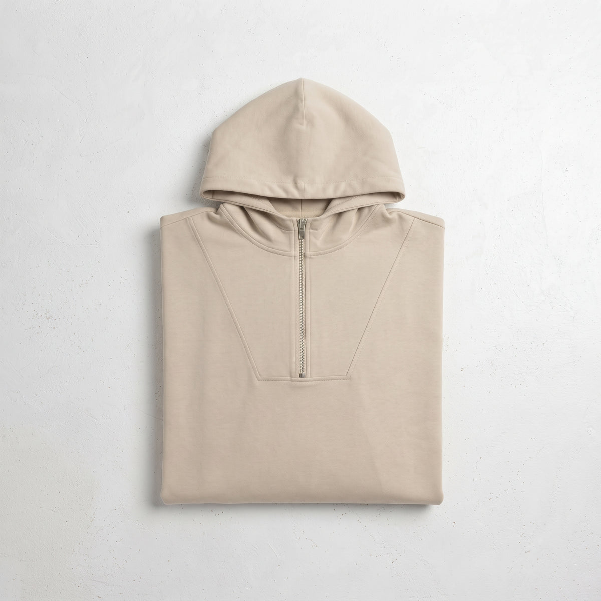H&M | Half-Zip Sleeveless Boxy Fleece Hoodie Vest - Sand Beige