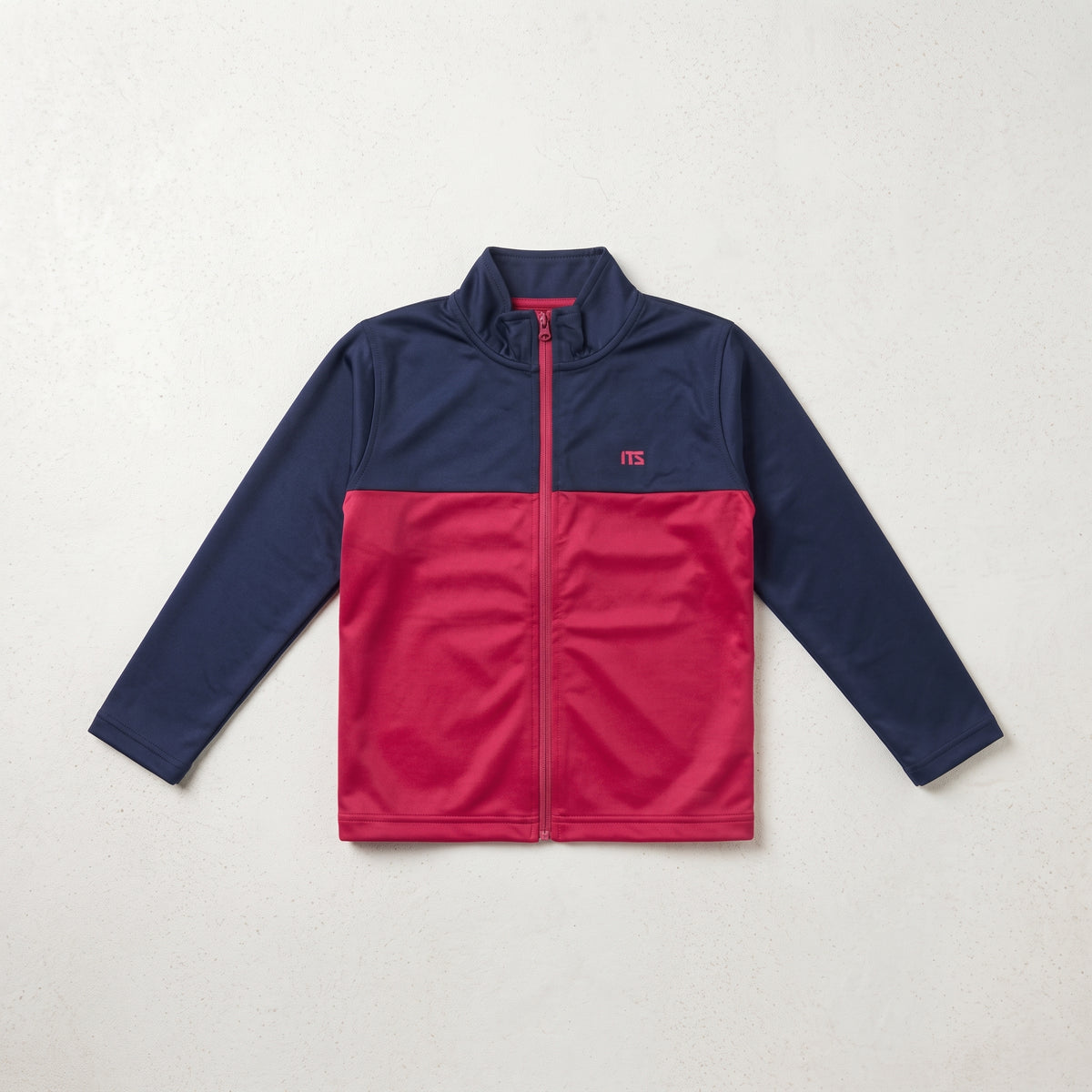ITS | Girl's Colorblock Zip-Up Track Jacket and Trouser - Navy & Red