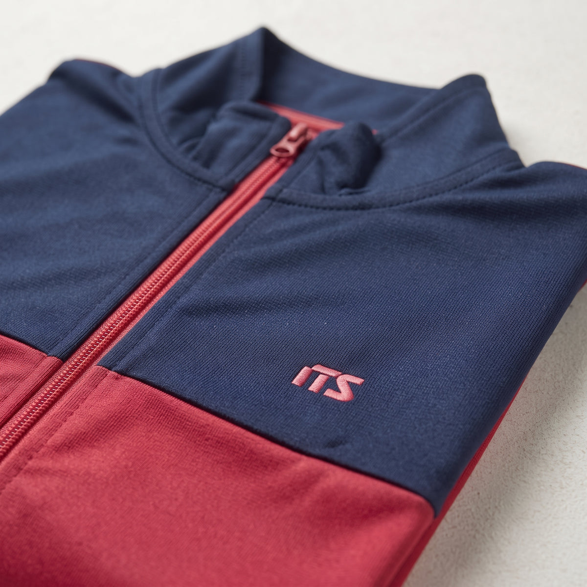 ITS | Girl's Colorblock Zip-Up Track Jacket and Trouser - Navy & Red