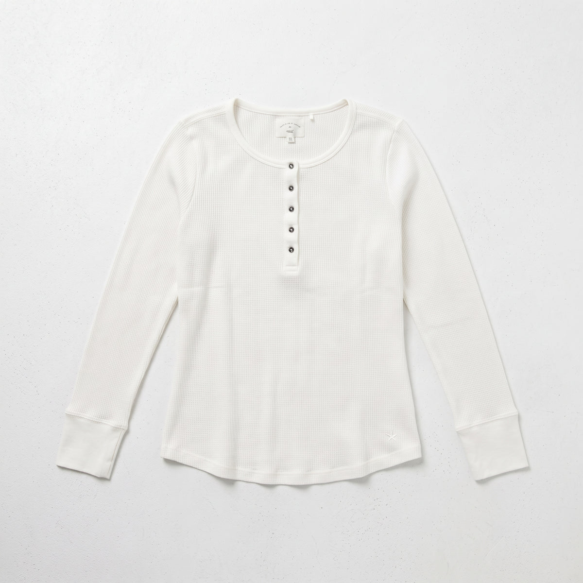 Next | Women's Long Sleeve Waffle Henley Top - Ecru White