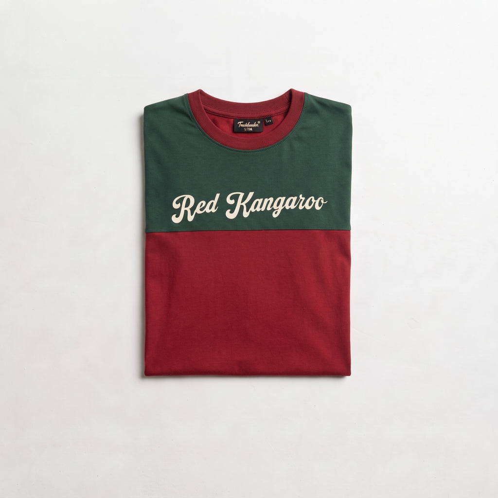 Timeless Paris | Red Kangaroo Colorblock Regular Fit T-Shirt