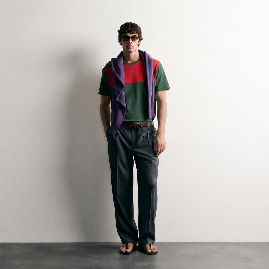 Timeless | Two-Tone Chest Panel Colorblock T-Shirt
