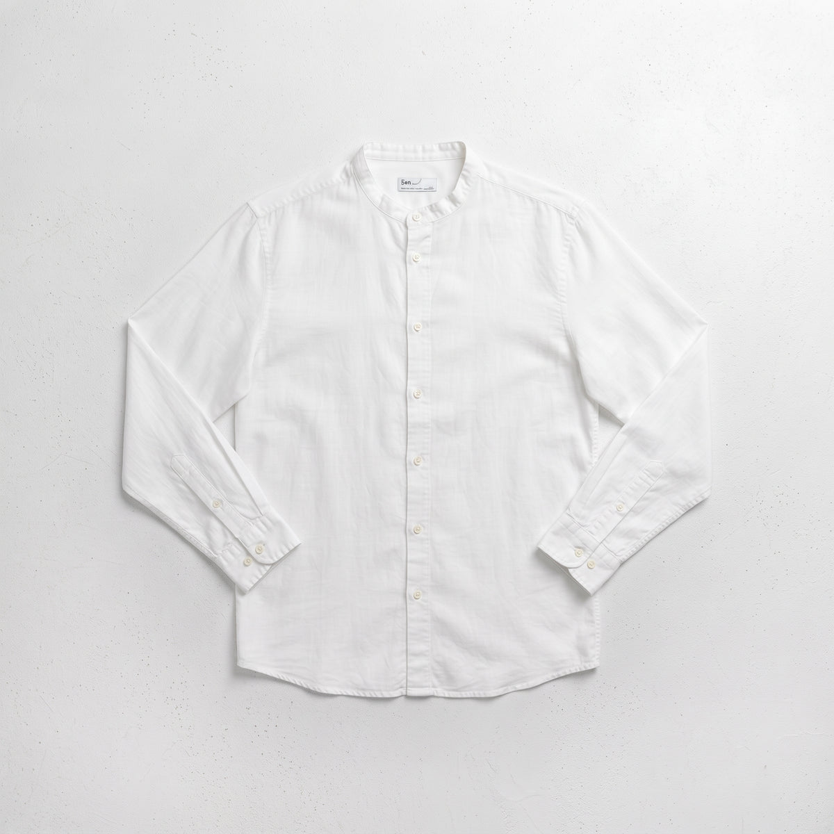 Andrew Charles Men's Linen-Blend Mandarin Collar Long Sleeve Shirt