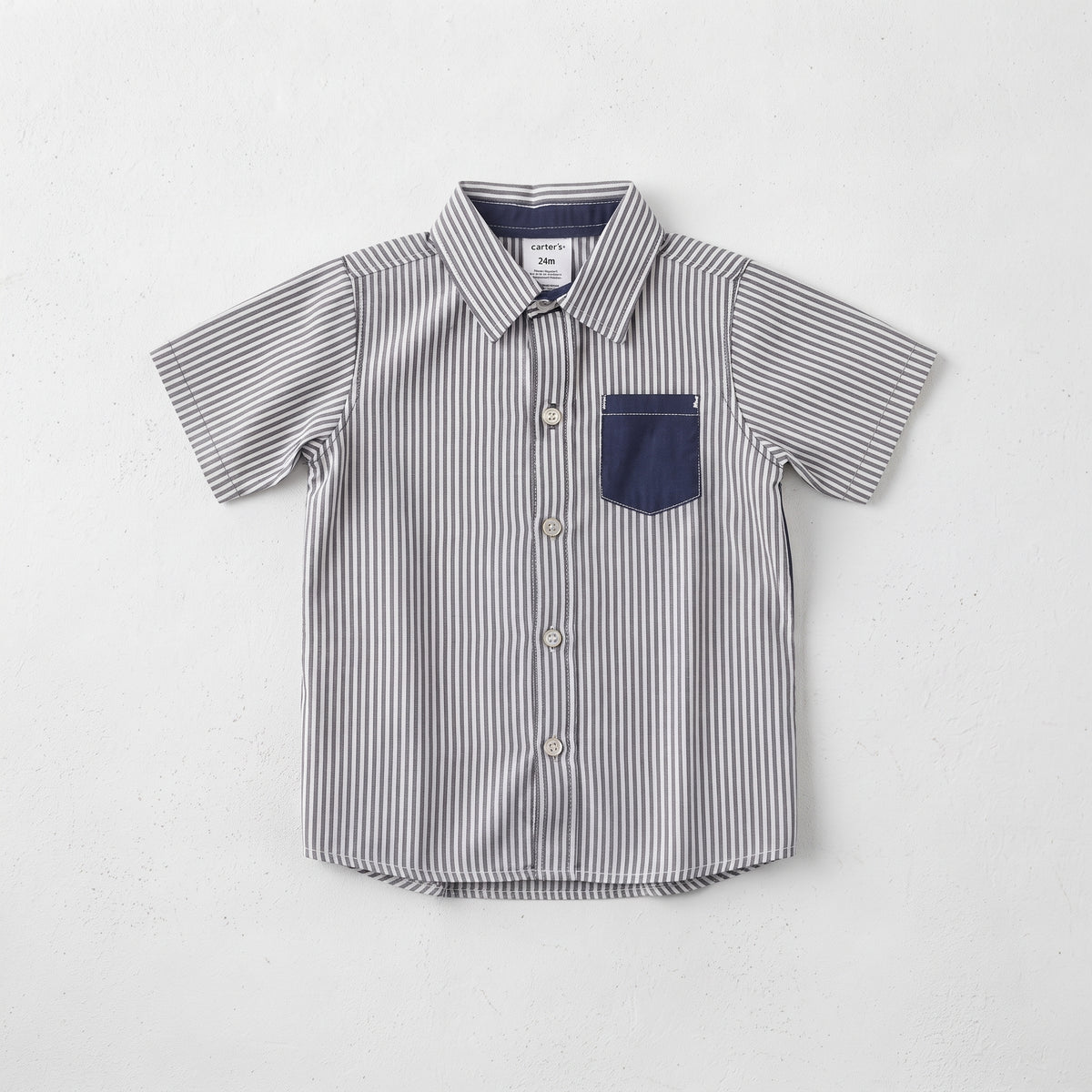 Carter's Toddler Boy 2-Piece Striped Button-Front Shirt & Pull-On Shorts Set