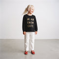Next Girls' "I Am Snow Cute" Metallic Graphic Long Sleeve T-Shirt - Jet Black