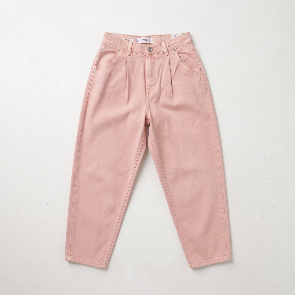 Mango Women's Pleated High-Waist Balloon Jeans - Pastel Blush