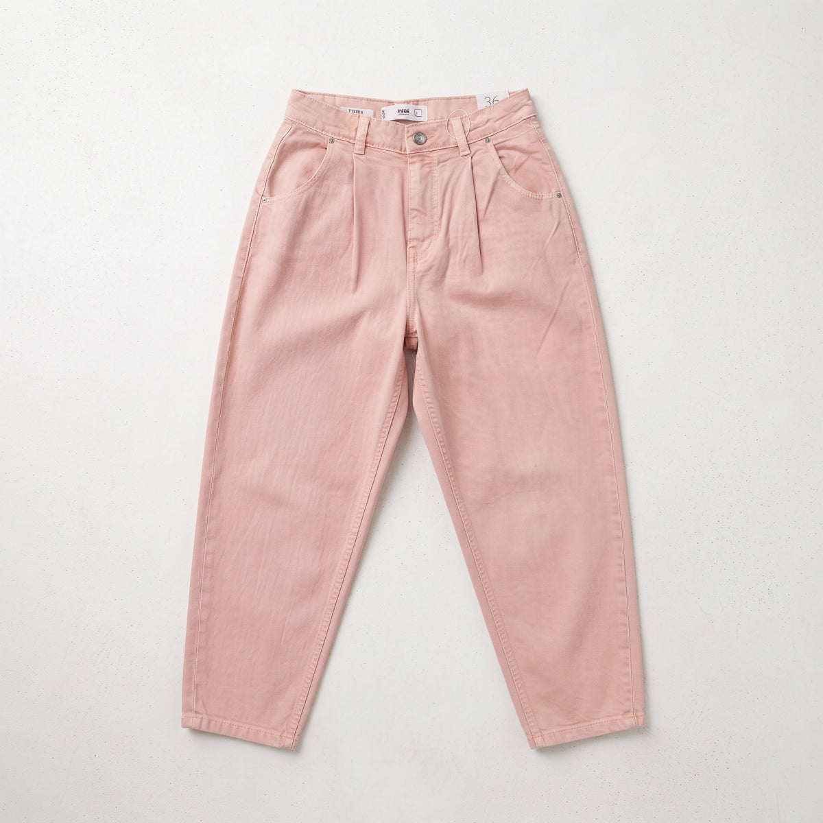 Mango Women's Pleated High-Waist Balloon Jeans - Pastel Blush