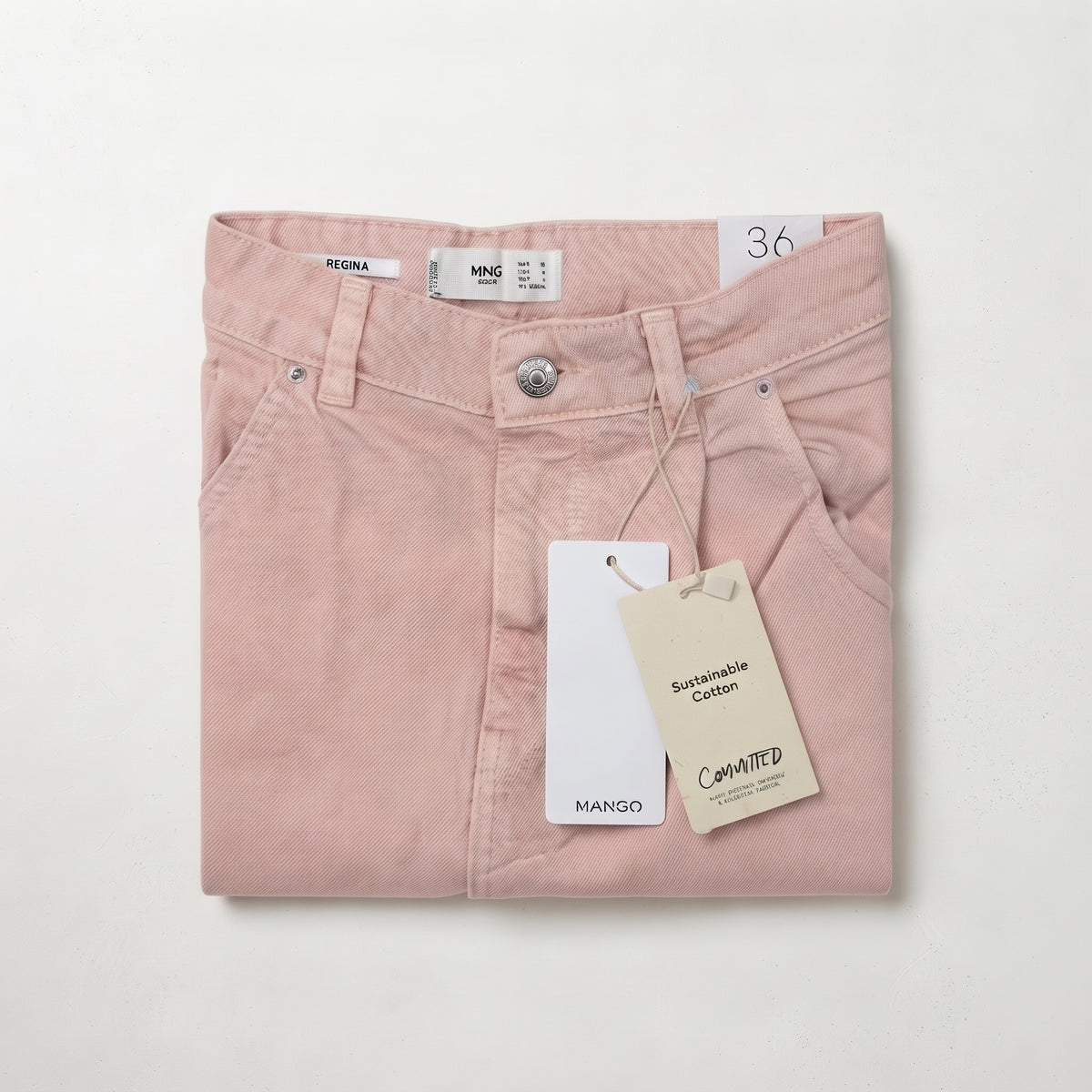 Mango Women's Pleated High-Waist Balloon Jeans - Pastel Blush