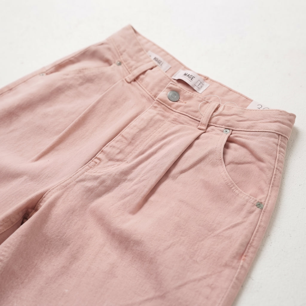 Mango Women's Pleated High-Waist Balloon Jeans - Pastel Blush