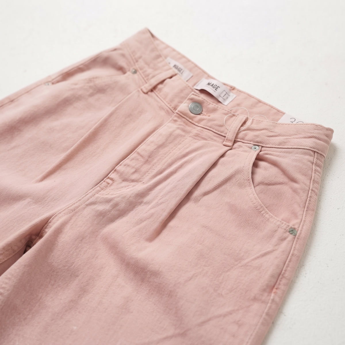 Mango Women's Pleated High-Waist Balloon Jeans - Pastel Blush