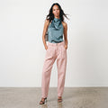 Mango Women's Pleated High-Waist Balloon Jeans - Pastel Blush