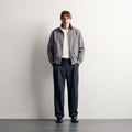 Bottoms Out Men's Micro-Waffle Zip-Up Track Bomber Jacket - Hounds Grey
