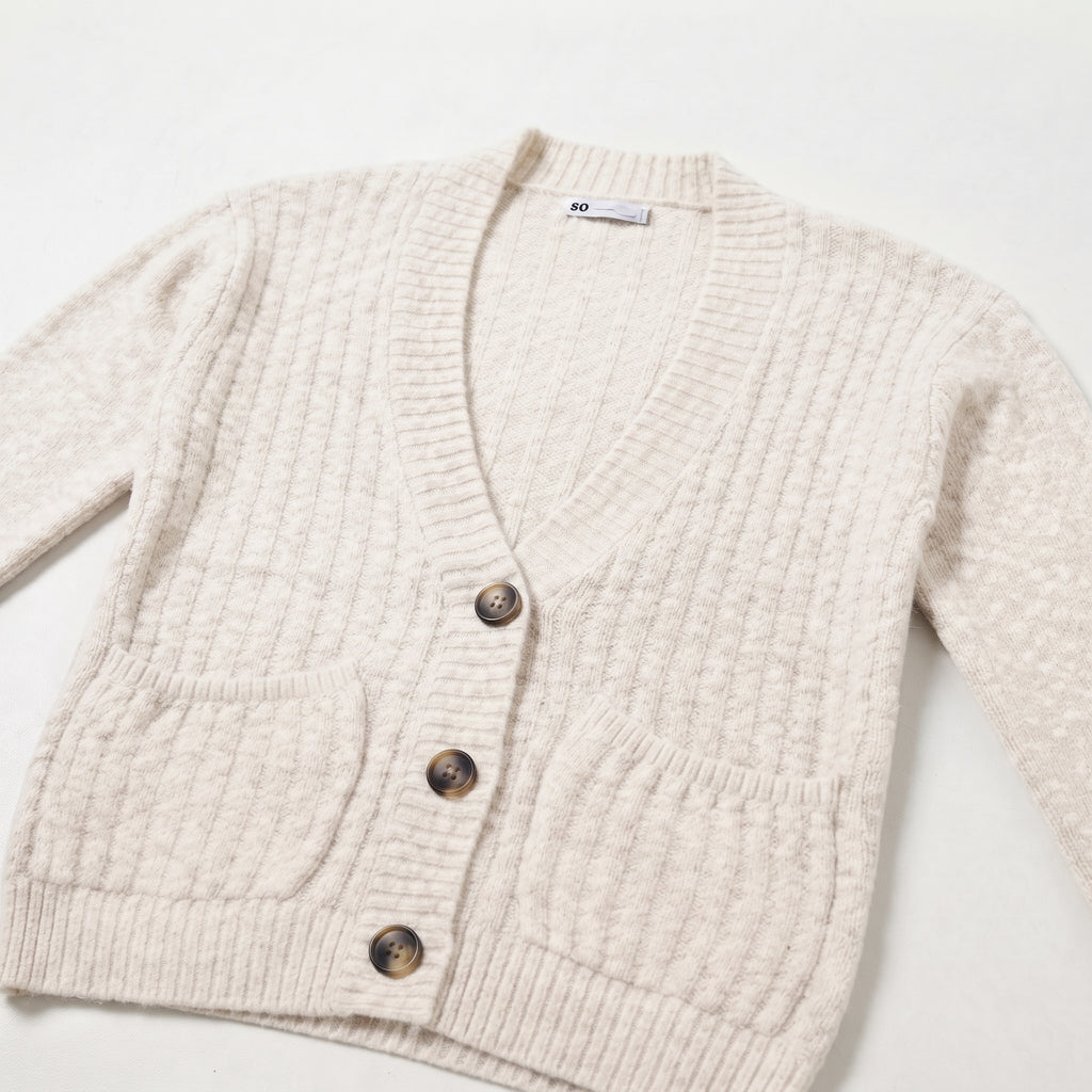 Kohl's Women's Ribbed Knit V-Neck Button-Front Cardigan