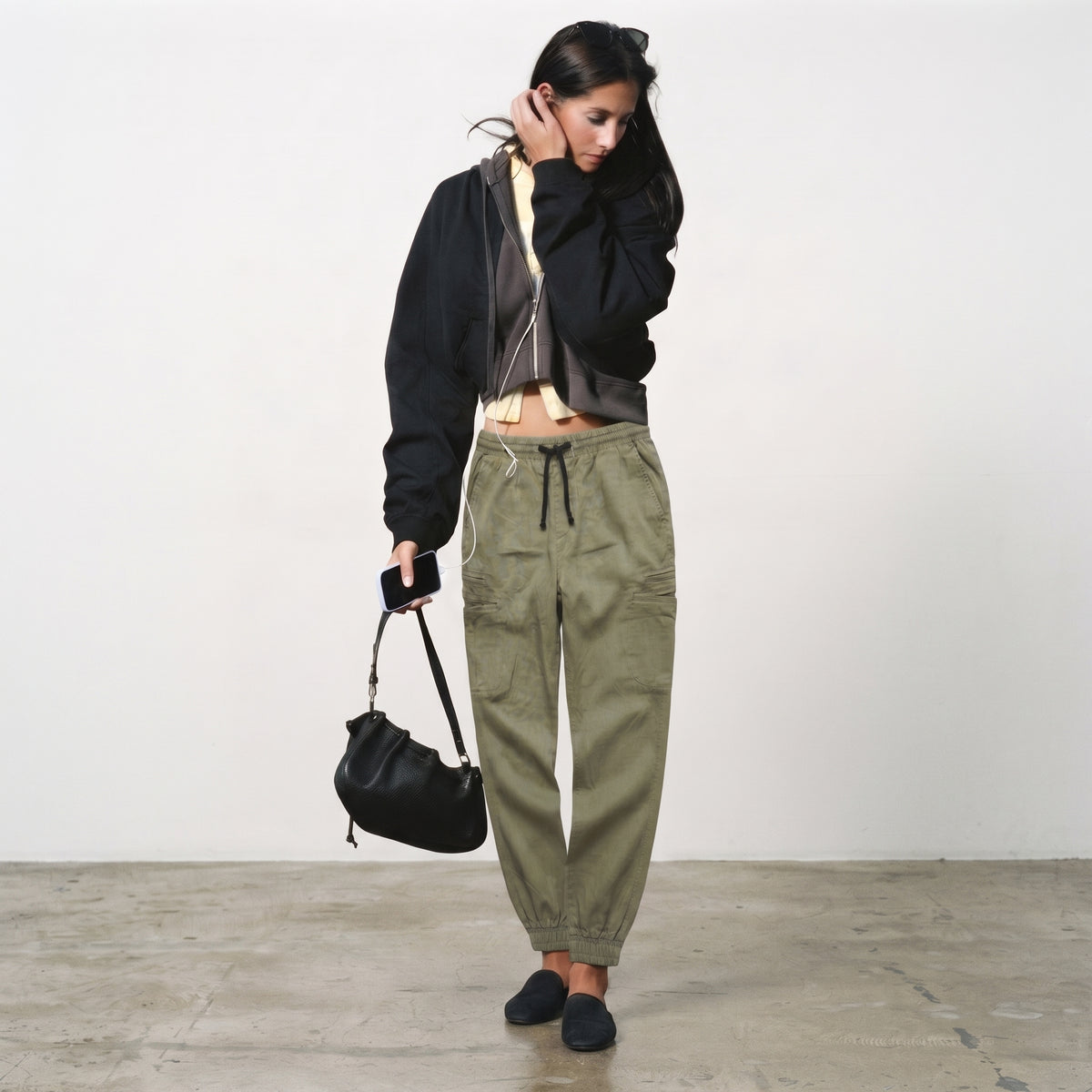Zara Women's Drawstring Cargo Jogger Pants
